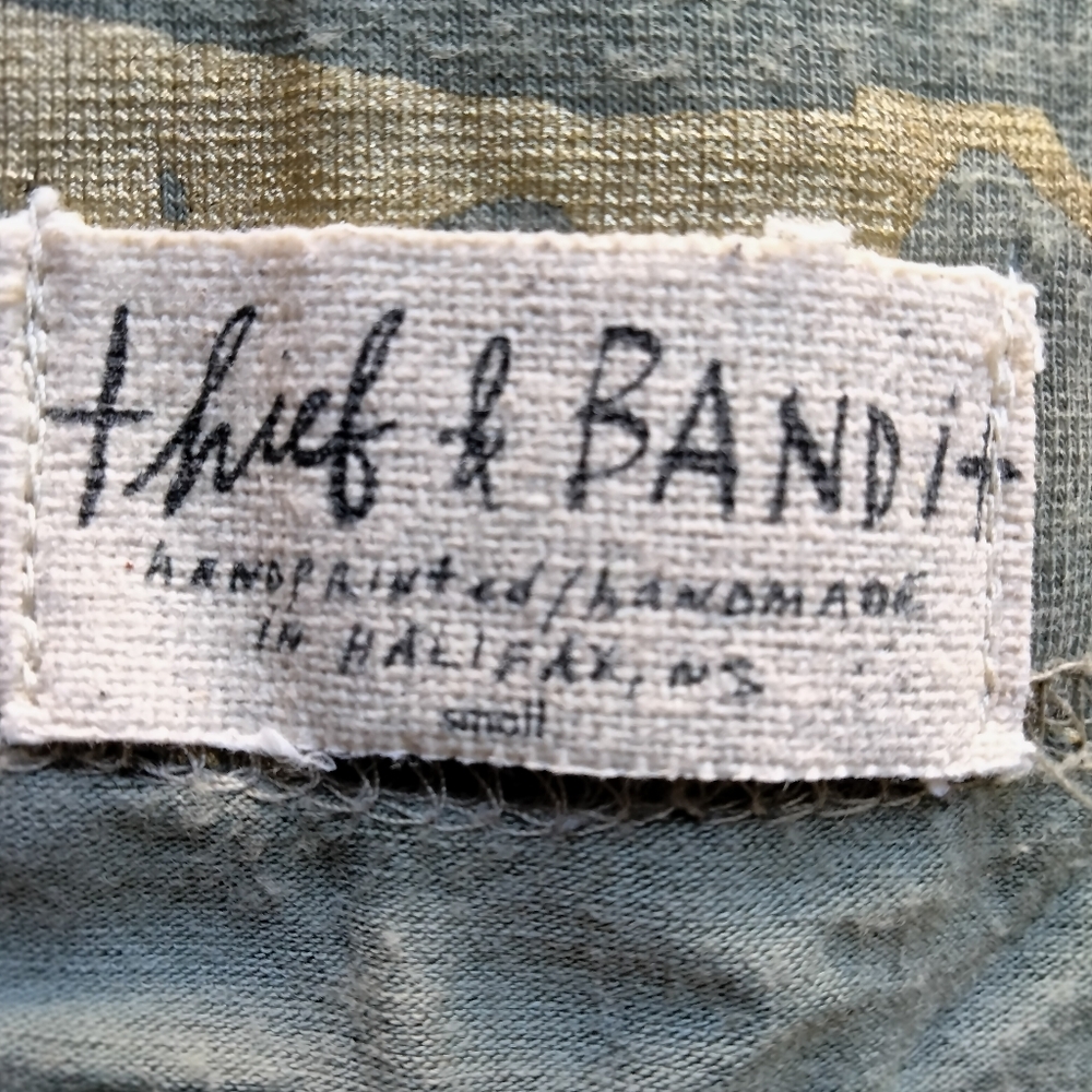 Thief & Bandit Handpainted Handmade in Halifax Canada Maxi Pull On Green Skirt S - Picture 5 of 11